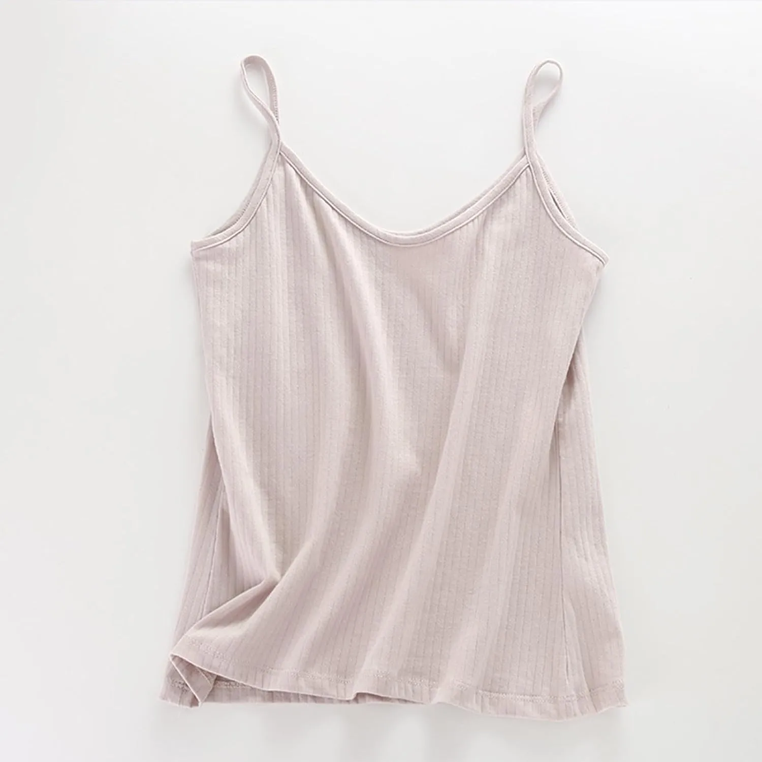 Womens Cotton Cami Tops Spaghetti Strap Knitted Tanks Blouse Casual Slim Fit Sleeveless Camisole Undershirt