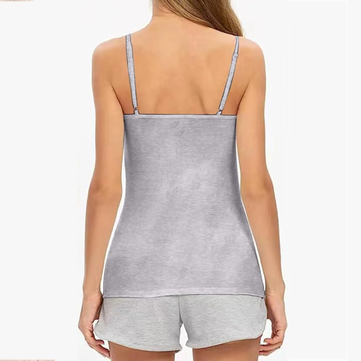 Women's Cotton Camisole Tops Adjustable Spaghetti Strap Casual Cami Vest Summer Soft Built in Bra Cami Shirts