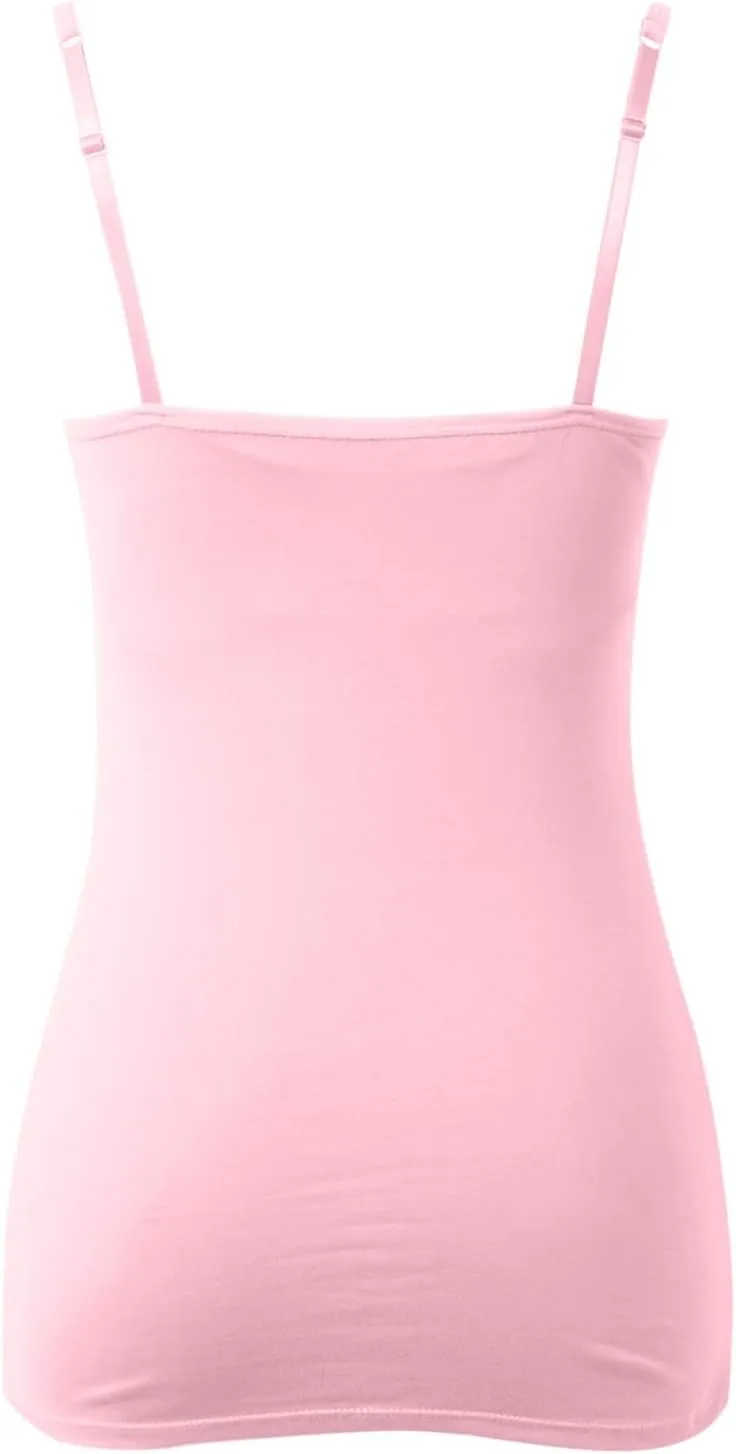 Women's Cotton Camisole Tops Adjustable Spaghetti Strap Casual Cami Vest Summer Soft Built in Bra Cami Shirts