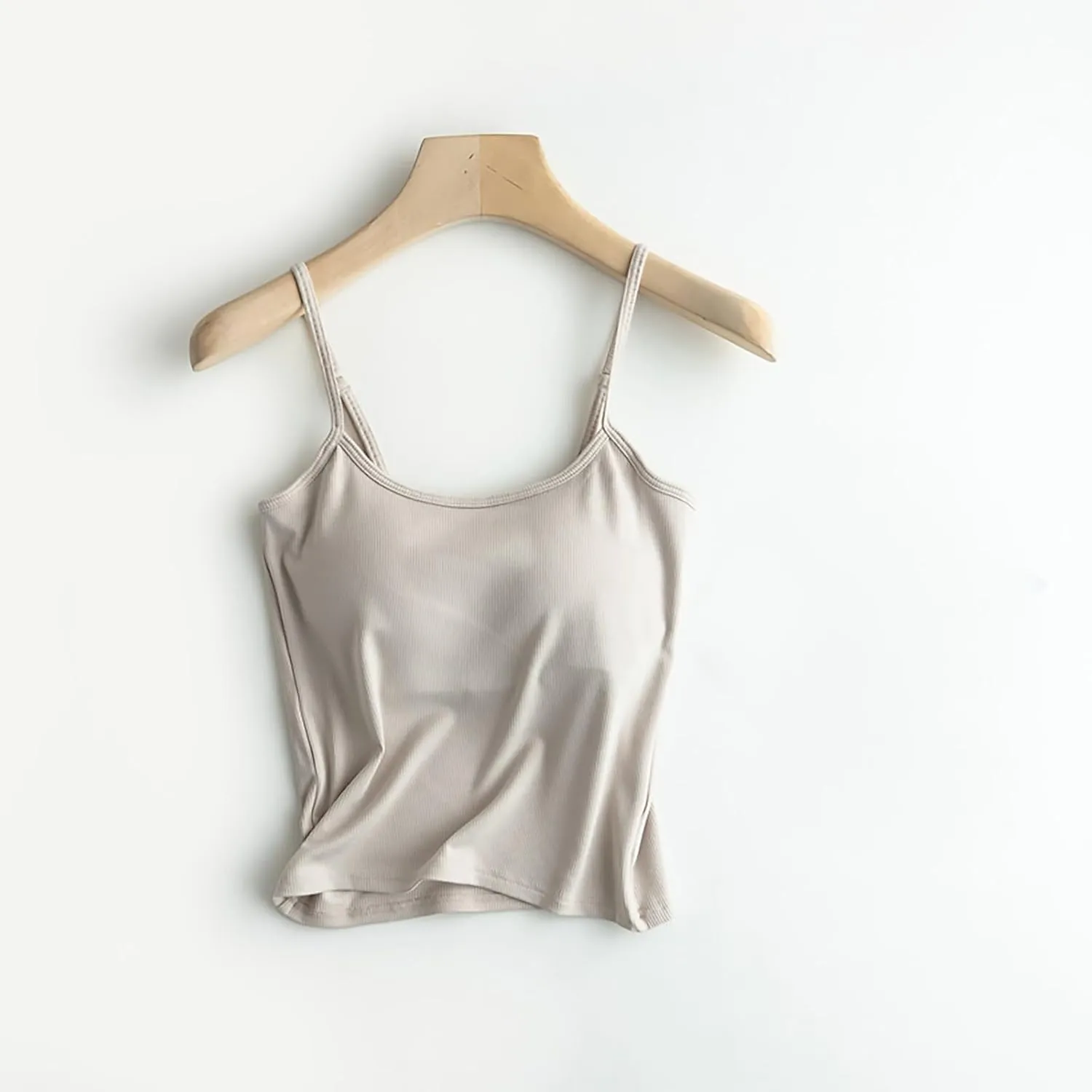 Women'S Cotton Tank Top with Shelf Bra Adjustable Wider Strap Camisole Basic Cami Tanks Sleeveless Layer Top