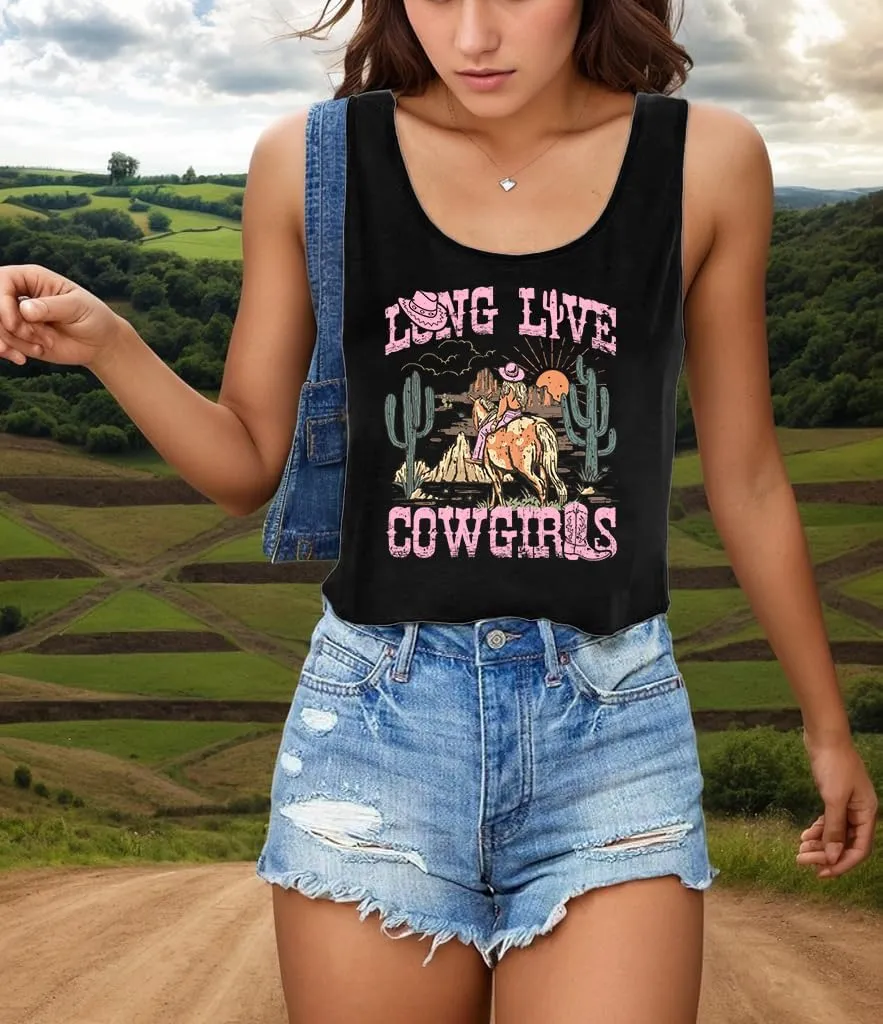 Womens Country Concert Cowgirl Tank Tops Sexy Western Graphic Crop Outfits for Teens