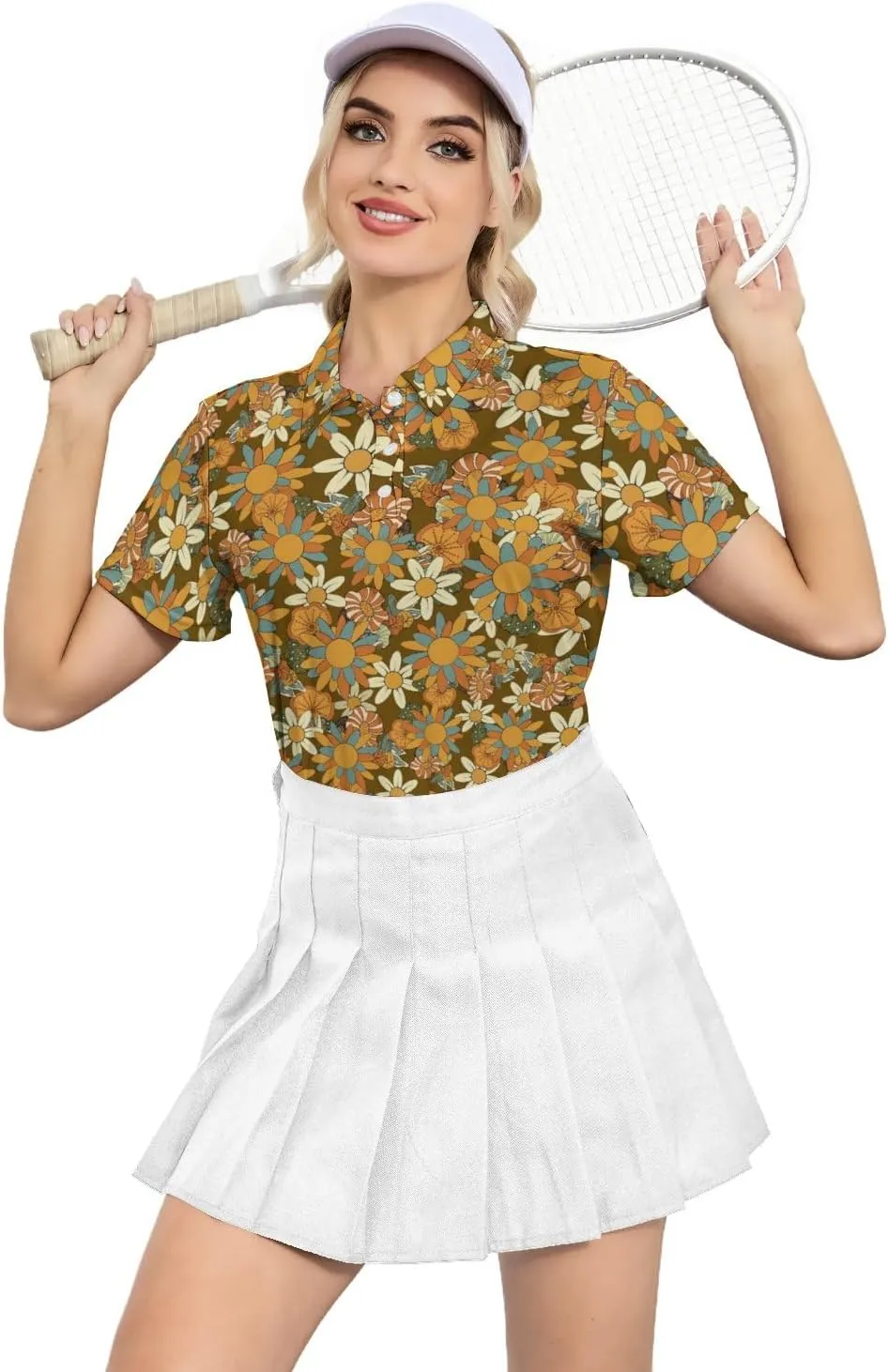 Women's Golf Shirt Moisture Wicking Golf Polo Shirts Short Sleeve Dry Fit Tennis Shirts