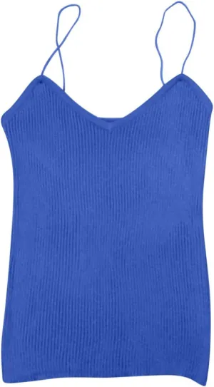 Women's Knit Tank Tops One Size Solid V-Neck Spaghetti Straps Sweater Vest Loose Fit Holiday Beach Camisole