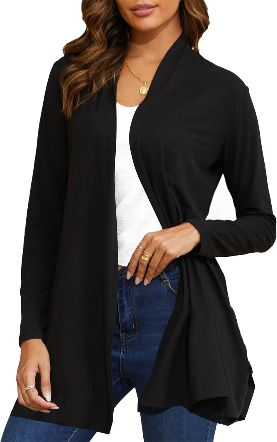 Women's Lightweight Long Sleeve Cardigan, Soft as Melted Butter, Nice Drape, Casual Dressy Wear (S-3XL)