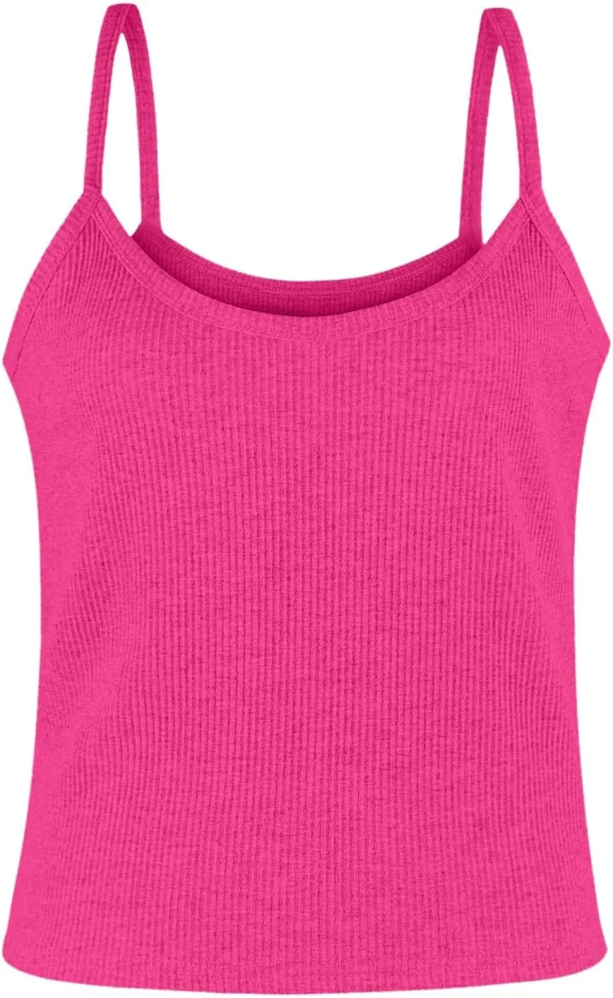 Women's Sexy Scoop Neck Tank Top Summer Sleeveless Cute Y2K Cami Tops Basic Going Out Crop Shirt Underclothes