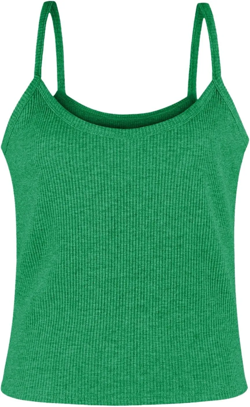 Women's Sexy Scoop Neck Tank Top Summer Sleeveless Cute Y2K Cami Tops Basic Going Out Crop Shirt Underclothes