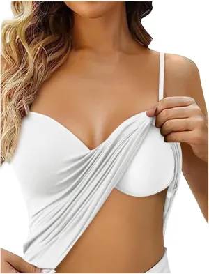 Women's Shelf Bra Camisole Tops Built in Bra Spaghetti Strap Workout Yoga Shirts Basic Layer Padded Bras Tank Tops
