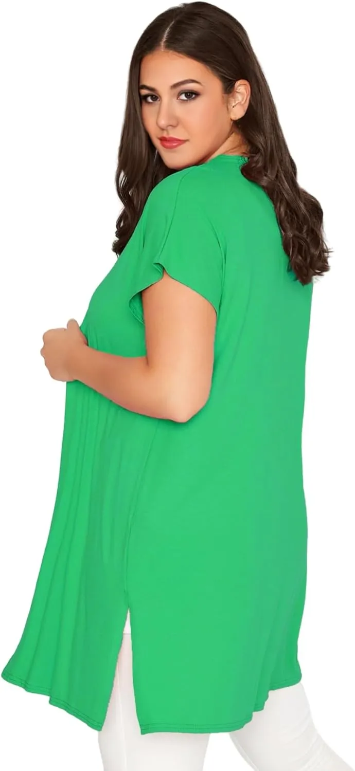Womens Short Sleeve Plus Size Summer Kimono Cardigan Oversized Casual Beach Cover Up Open Front Lightweight Cardigan