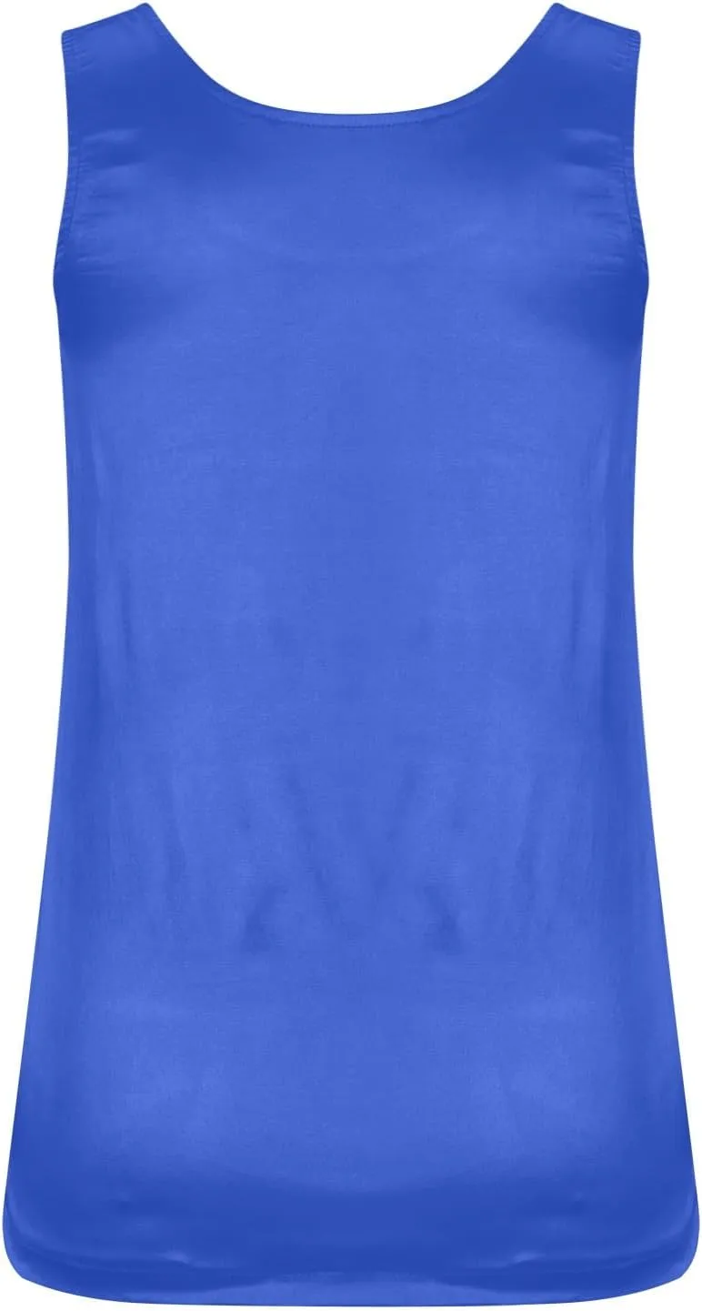 Womens Silk Satin Tank Tops Crewneck Casual Cami Summer Sleeveless Camisole Blouses Trendy Basic Going Out Outfits