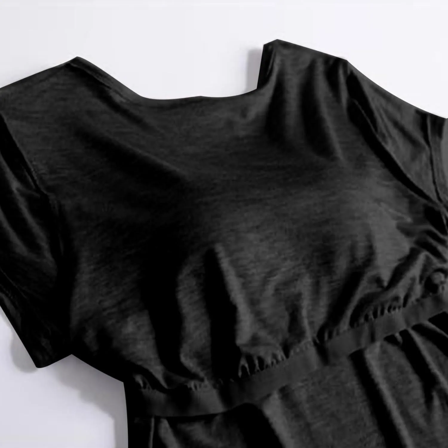 Womens T Shirts with Built in Bras Padded Short Sleeve Tops Crew Neck Wireless Shelf Bra Shirts Casual Workout Tops