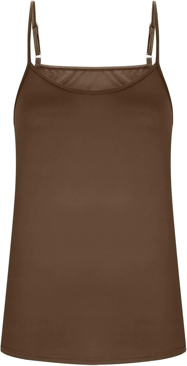 Womens Tank Tops Scoop Neck Spaghetti Strap Tank Top Loose Fit Camisole Sleeveless Summer Tops Trendy Vacation Outfits