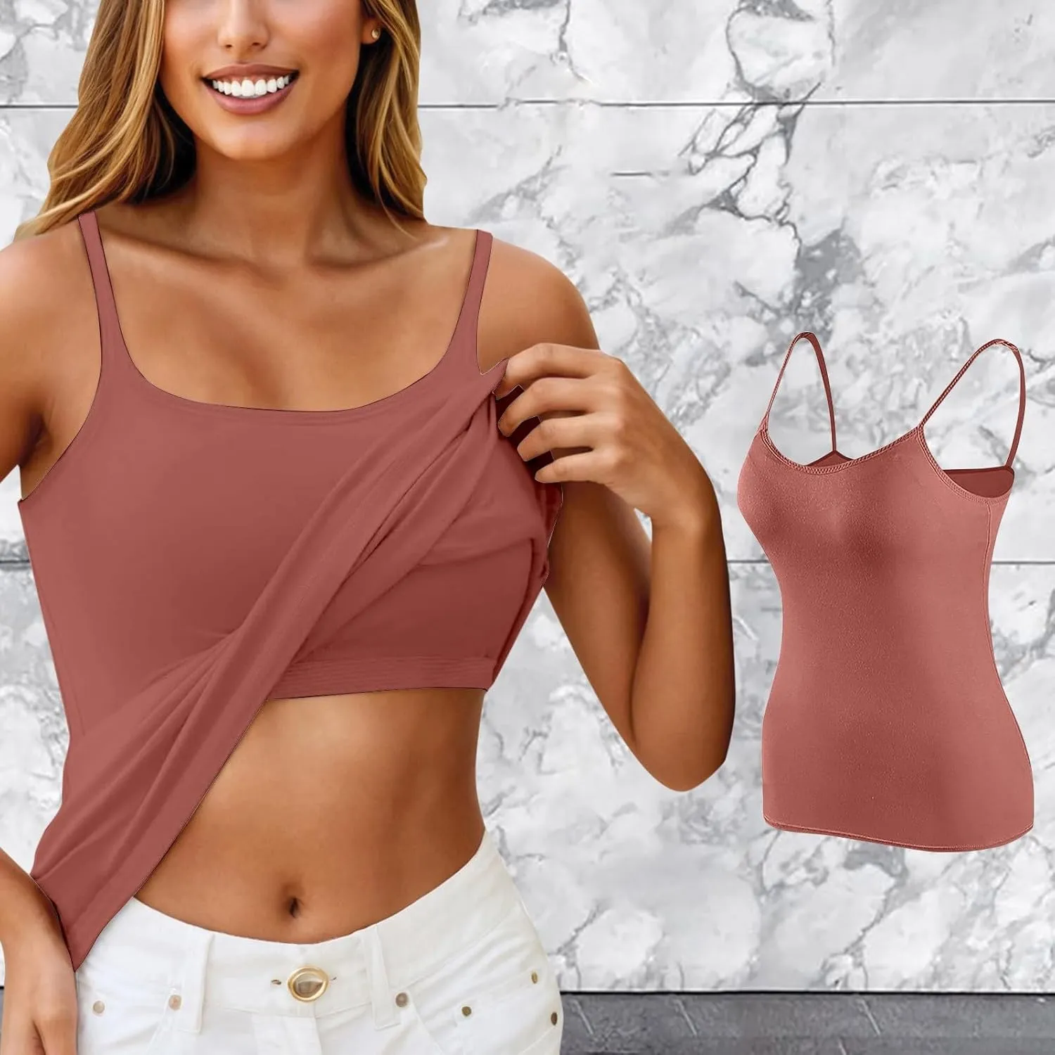 Womens Tank Tops with Built in Bra 2025 Padded Camisole Yoga Bra Tanks Tops No Underwire Workout Tops Undershirt