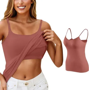 Womens Tank Tops with Built in Bra 2025 Padded Camisole Yoga Bra Tanks Tops No Underwire Workout Tops Undershirt