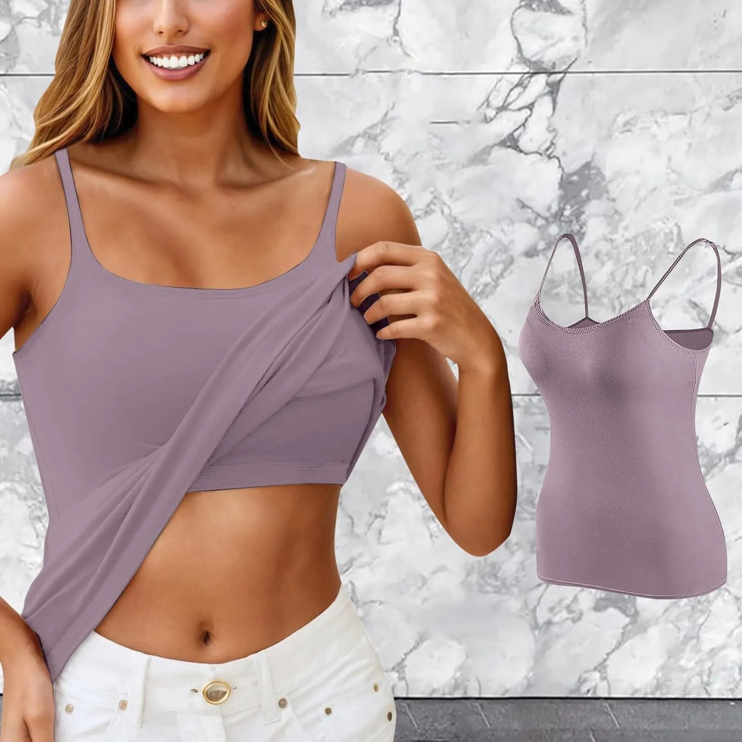 Womens Tank Tops with Built in Bra 2025 Padded Camisole Yoga Bra Tanks Tops No Underwire Workout Tops Undershirt