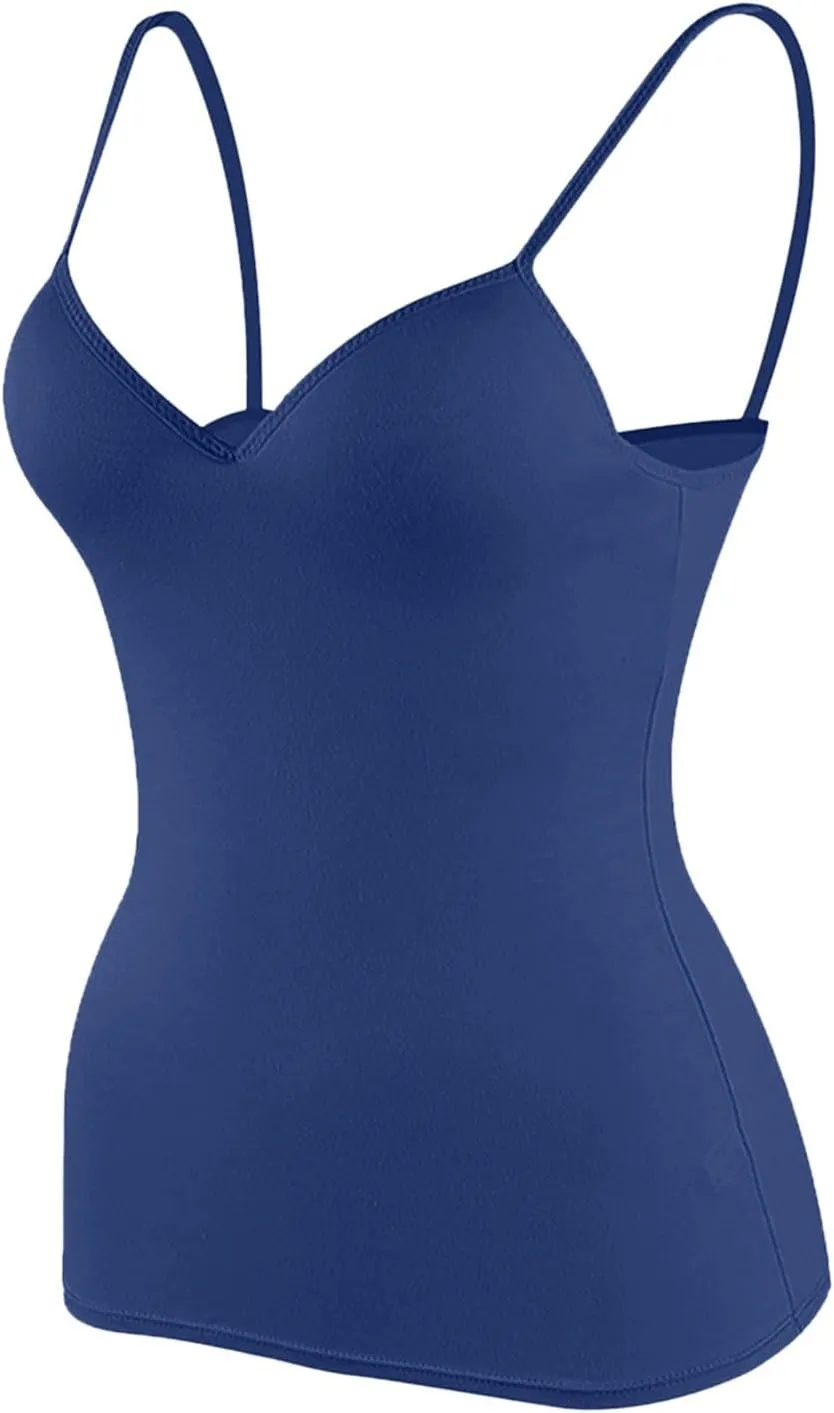 Womens Tank Tops with Built in Bra Adjustable Spaghetti Strap Camisole Shelf Bra Cotton 2025 Summer Clothes