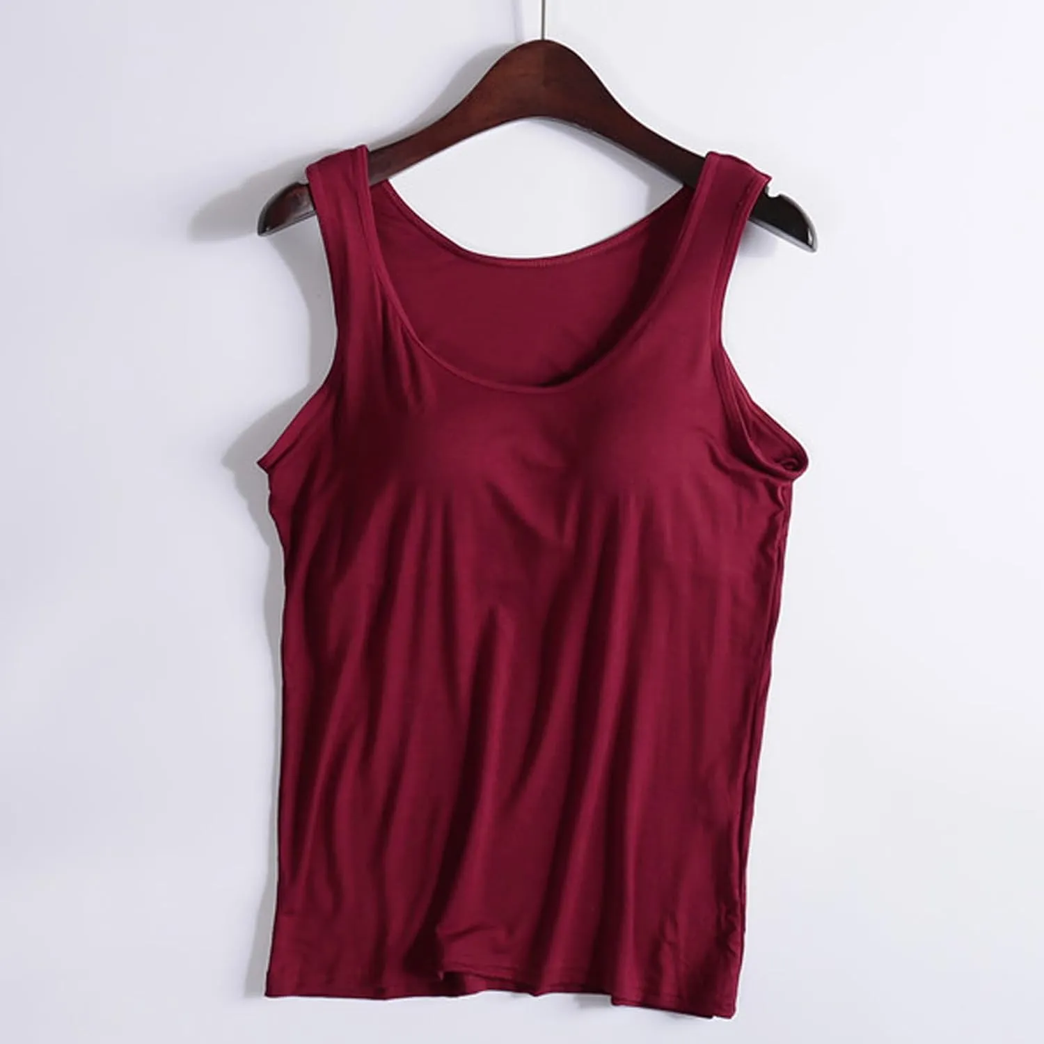 Womens Tank Tops with Built in Bra Padded Loose Sleeveless Shirts Comfy Soft Camisole Summer Lightweight Tops