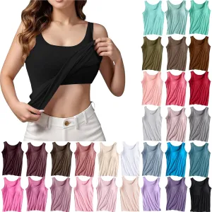 Womens Tank Tops with Built in Bra Summer Padded Undershirt Y2k Cute Going Out Tops Shelf Bra Yoga Camisole