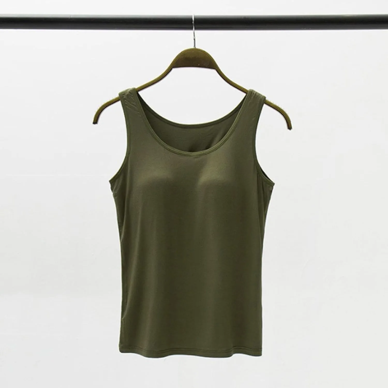 Womens Tank Tops with Built in Bra with Padding Camisole Tops for Women Built in Bra Casual Sleeveless Undershirt Top