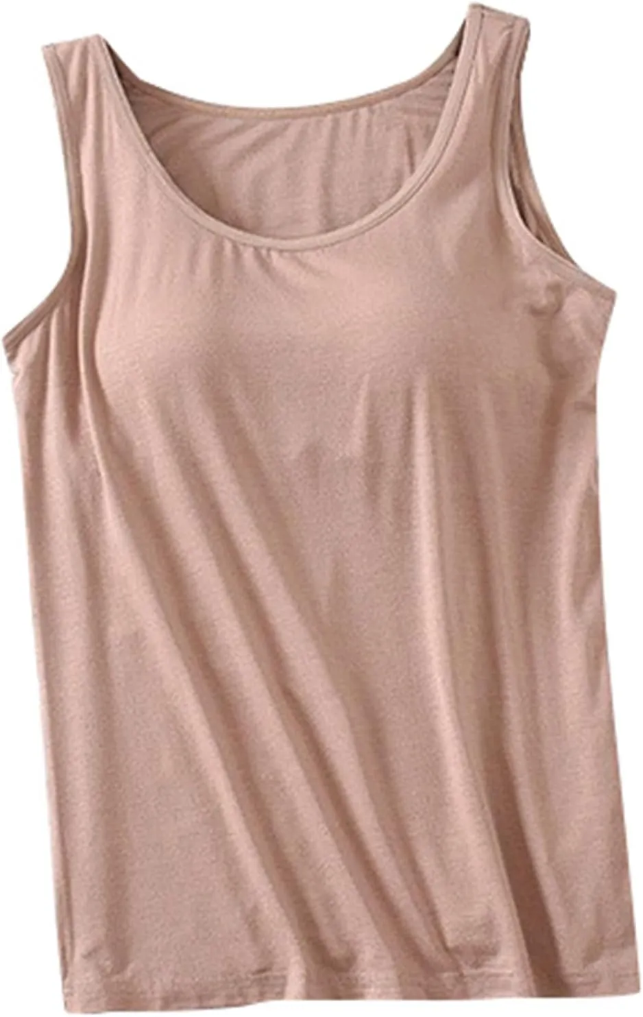Womens Tank Tops with Built in Bra with Padding Camisole Tops for Women Built in Bra Casual Sleeveless Undershirt Top