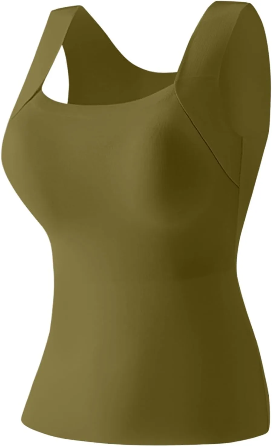 Womens Tank Tops with Built in Bra Workout Yoga Gym Cami Square Neck Sleeveless Low Cut Corset Sexy Under Wear Pajama
