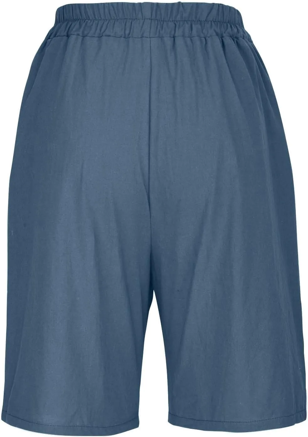 Womens Wide Leg Cotton Linen Shorts Comfy Bermuda Shorts Summer Casual Short Pants Loose Knee Length Shorts