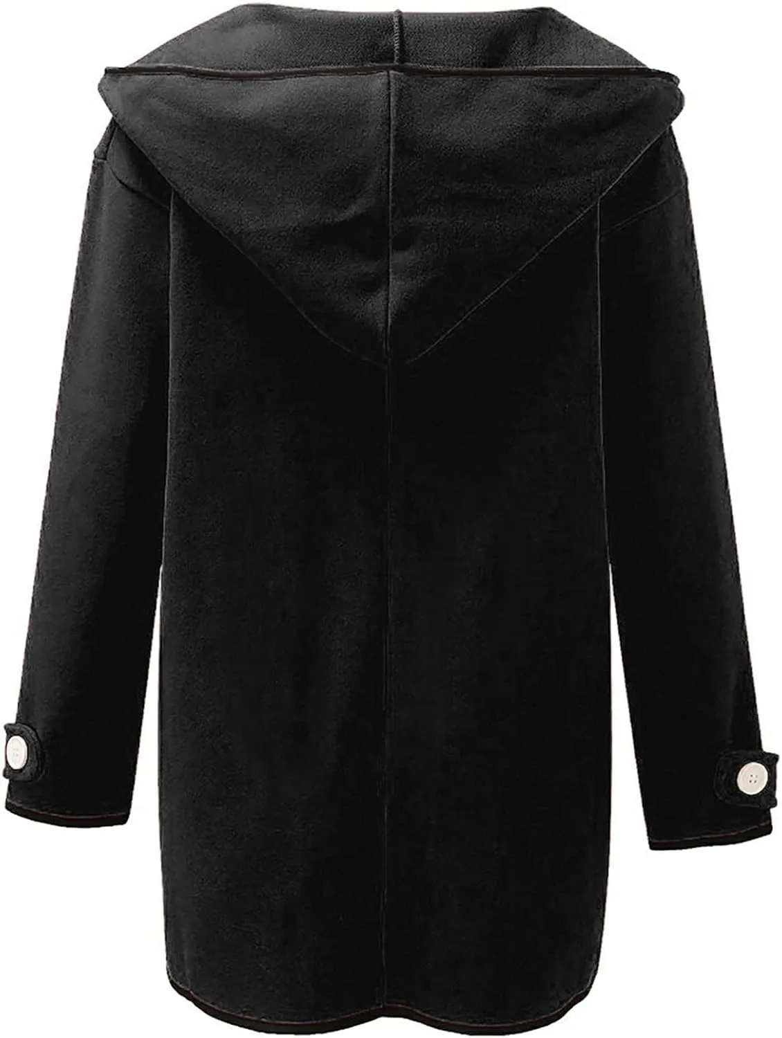 Women's Wool Peacoat Shawl Collar Loose Cardigan Jacket Fashion One Button Trench Coat Winter Overcoats with Pockets
