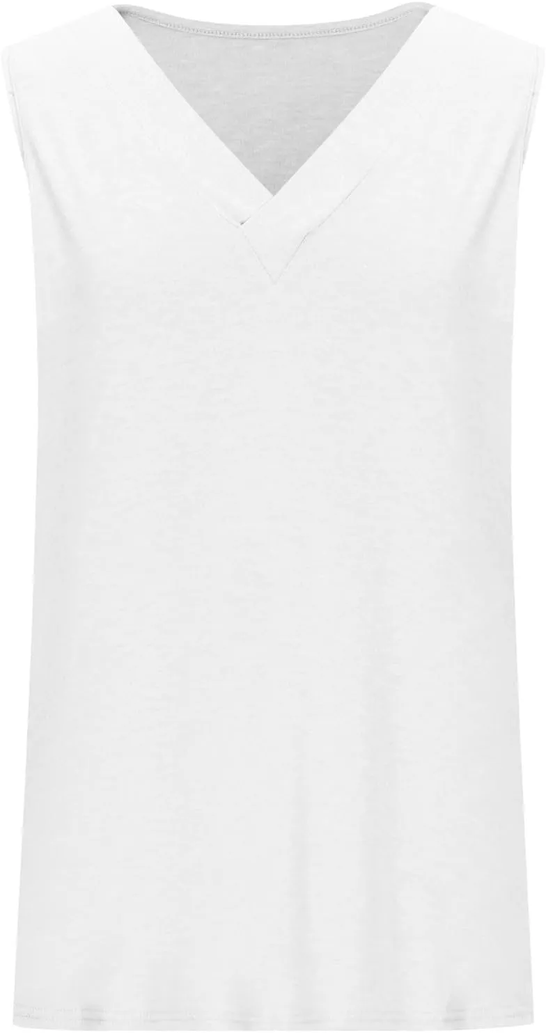 Workout Tank Tops for Women 2025 Sleeveless V Neck Summer Causal Cami T-Shirts Basic Dressy Cute Outfits