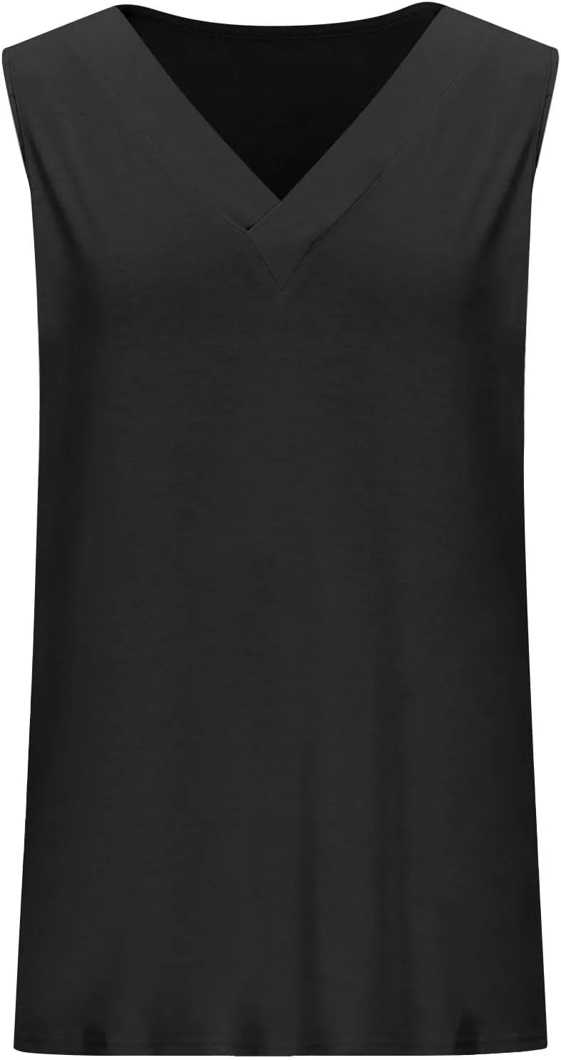 Workout Tank Tops for Women 2025 Sleeveless V Neck Summer Causal Cami T-Shirts Basic Dressy Cute Outfits