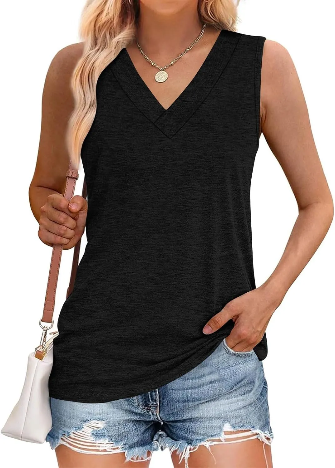 Workout Tank Tops for Women 2025 Sleeveless V Neck Summer Causal Cami T-Shirts Basic Dressy Cute Outfits