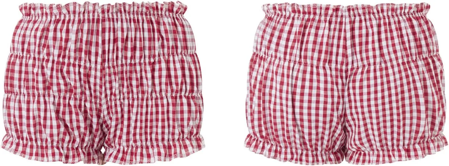Y2K Ruffle Bloomer Shorts for Women Low Rise Frilly Boxer Shorts Gingham Plaid Leopard Tunnel Lolita Shorts