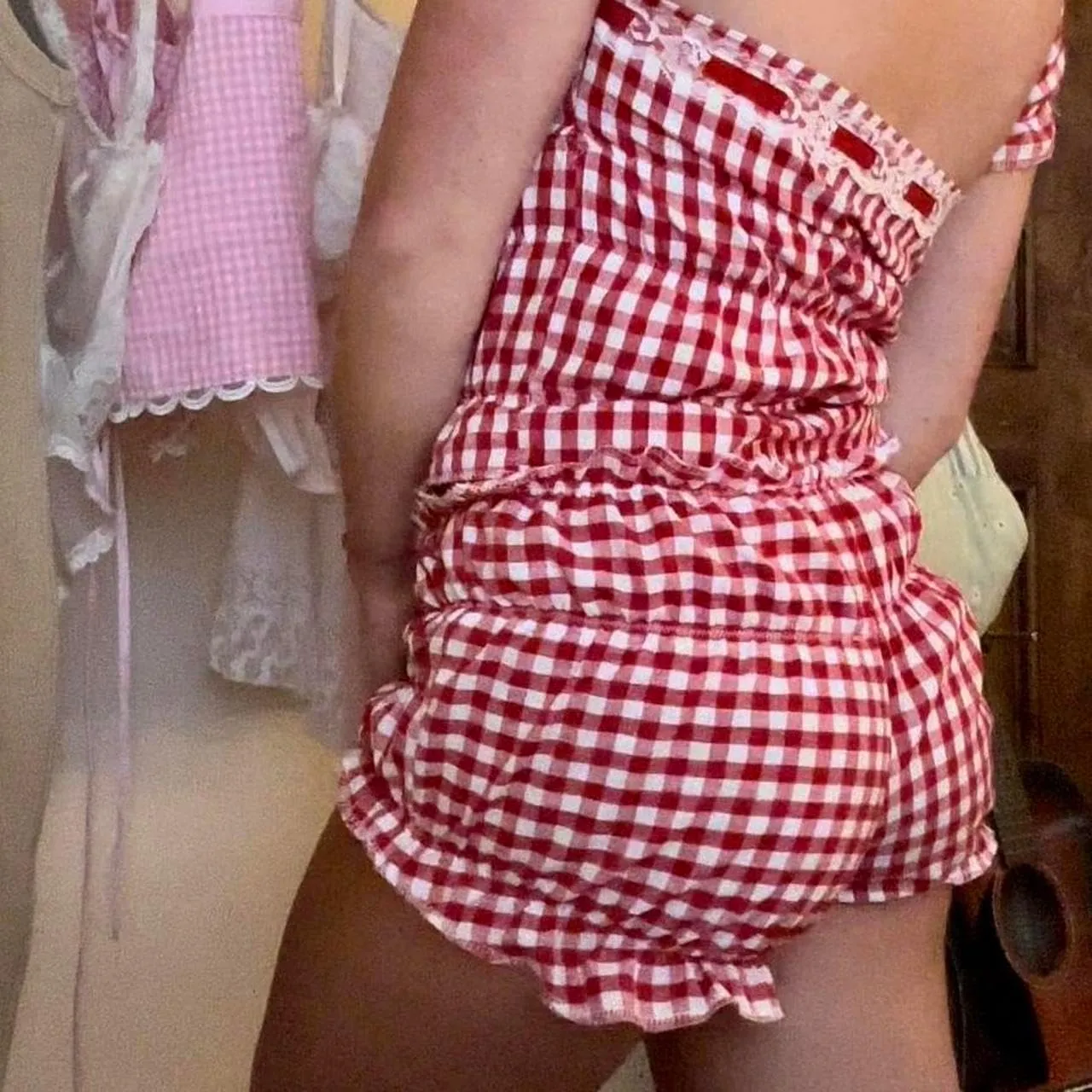 Y2K Ruffle Bloomer Shorts for Women Low Rise Frilly Boxer Shorts Gingham Plaid Leopard Tunnel Lolita Shorts