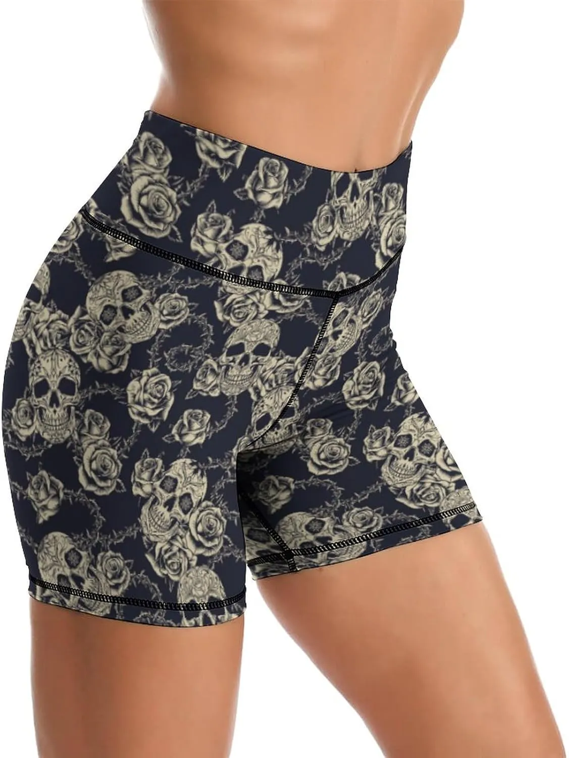 Yoga Shorts High Waisted Tummy Control Biker Shorts for Womens Athletic Running Workout Gym Tennis Shorts