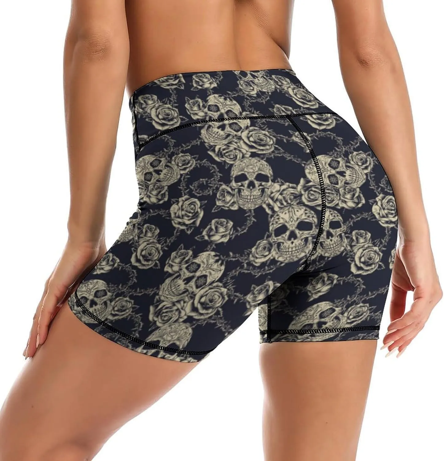 Yoga Shorts High Waisted Tummy Control Biker Shorts for Womens Athletic Running Workout Gym Tennis Shorts