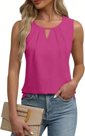 YUTANRAL Tank Tops for Women 2025 Trendy Teardrop Neck Sleeveless Summer Casual Loose Fit Camisole Tops Tshirts