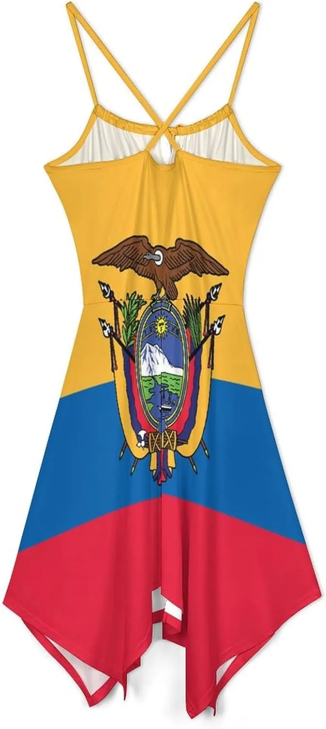 Zakqeik Women's Transgender Pride Flag Camisole Dress Summer Midi Dress Party Casual Dress