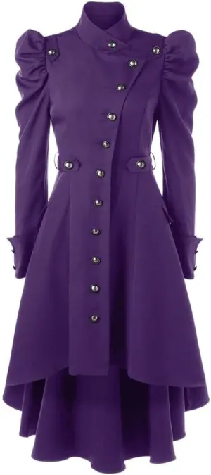 ZBYY Women's Gothic Vintage Steampunk Victorian Swallow Tail Long Trench Coat Jacket Casual Gothic Coats