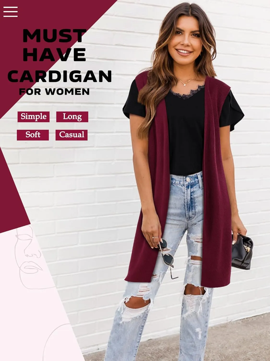 ZXZY Women Casual Sleeveless Open Front Tunic Vest Long Cardigan Tops Coat
